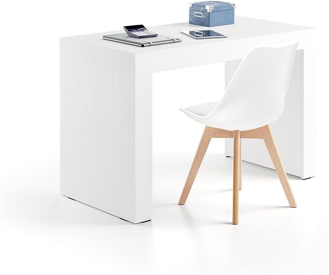 Mobili Fiver, Evolution Desk 47.2 x 23.6 in, Ashwood White with Two Legs, Made in Italy