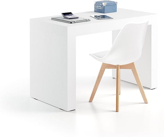 Mobili Fiver, Evolution Desk 47.2 x 23.6 in, Ashwood White with Two Legs, Made in Italy