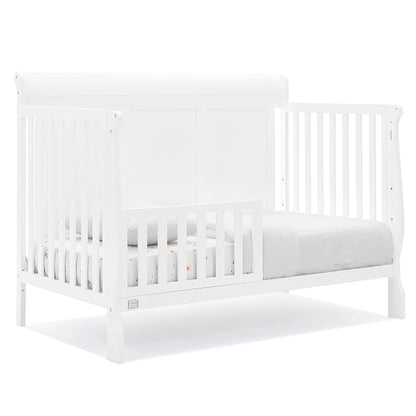 Simmons Kids Carter 6-in-1 Convertible Crib - Greenguard Gold Certified, Bianca White