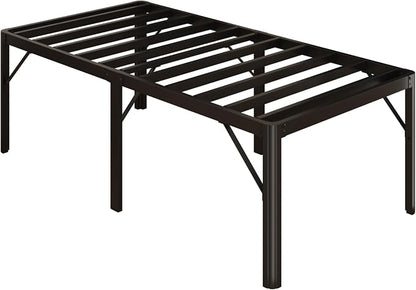 Yicensen 24 Inch High Twin Bed Frames with Rounded Corner Legs, Heavy Duty Metal Twin Size Platform Bed Frame No Box Spring Needed, Easy Assembly, Noise Free, Black