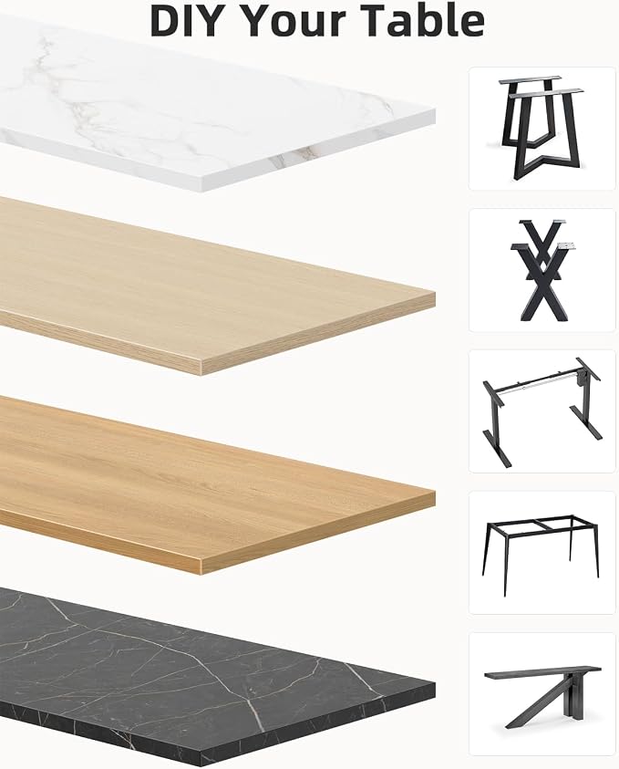 Universal 36 x 24 One-Piece Solid Wood Table Top, 1" Thick Desktop for Stand Up Height Adjustable Desk Frames, Home Office Tabletop, Countertop DIY