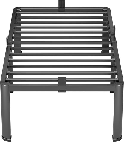 VIPSHOW 18 Inch Twin Heavy Duty 3500 lbs Bed Frame with Round-Corner Legs & Anti-Squeak Design – Quick Assembly Metal Platform, No Box Spring Needed