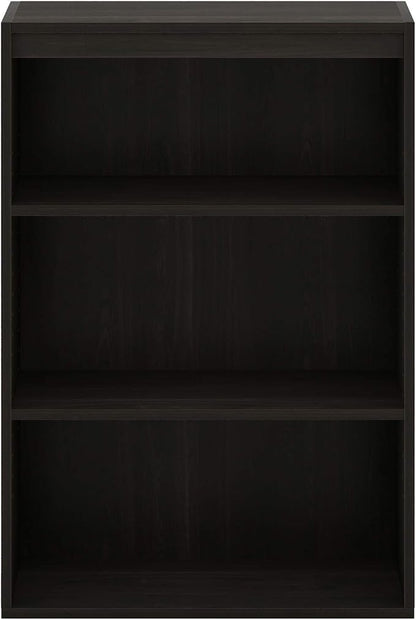 Furinno PASIR Book Shelf, 3-Tier Bookshelf, Storage Shelves Bookcase, 9.7 x 23.7 x 31.5, for Living Room, Bedroom, Home Office, Cinnamon Cherry