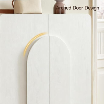 ONBRILL Shoe Storage Cabinet with Doors, Large Shoe Cabinet Storage for Entryway, Wooden 6 Tier Shoe Organizer Cabinets with Adjustable Shelves for Entrance Hallway Living Room Foyer (White)