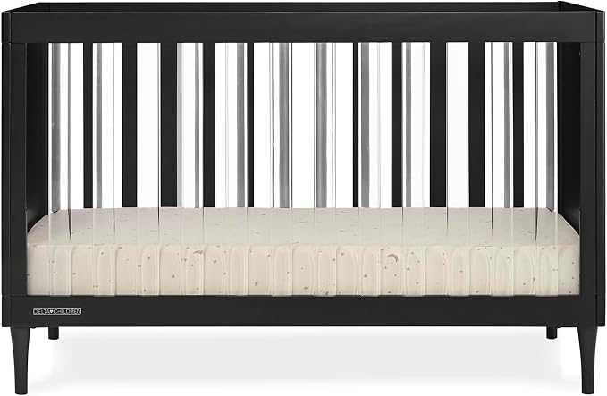 Delta Children Bowie 4-in-1 Convertible Acrylic Crib - Greenguard Gold Certified, Black Ebony