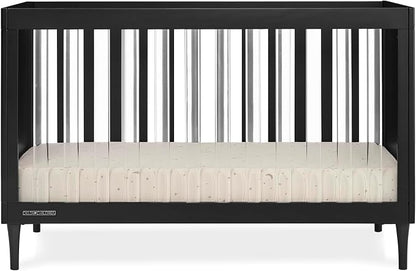 Delta Children Bowie 4-in-1 Convertible Acrylic Crib - Greenguard Gold Certified, Black Ebony