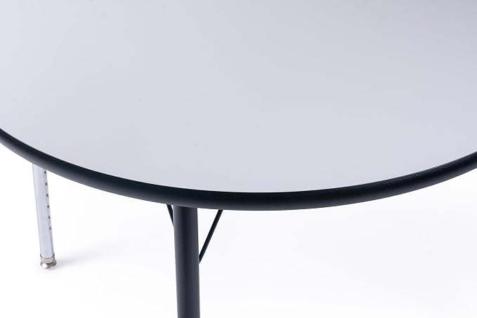Schooled Round Activity Kids Table About 36 inch (90cm) - Height Adjustable Legs - Durable Spray Edge - for Commercial Spaces