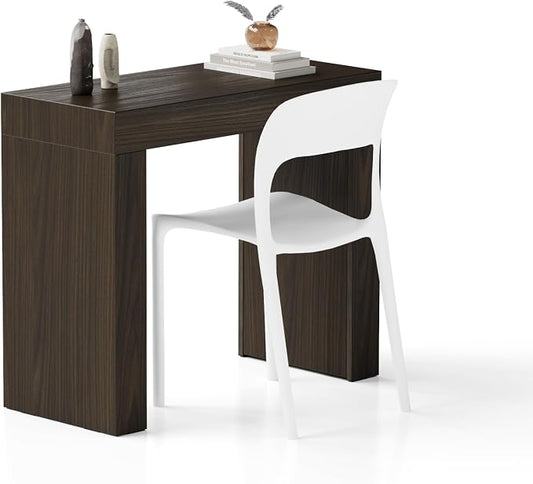 Mobili Fiver, Evolution Desk 35.4 x 15.7 in, Dark Walnut with Two Legs, Made in Italy