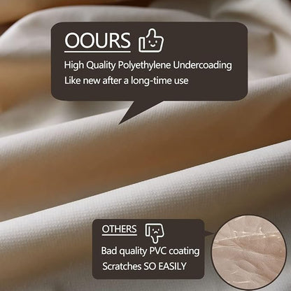 Outdoor Sectional Cover, Waterproof 600D Oxford Lawn Patio Furniture Covers, Patio Sectional Couch Cover, (Natural Beige,V-Shaped-115 x115)
