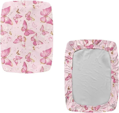 Butterfly Pink Bar Stool Seat Covers Rectangle Stool Covers Set of 2 Bench Covers Slipcover Rectangle Stretch Counter Height Bar Stools Slipcovers Counter Stool Covers Saddle Seat Cover
