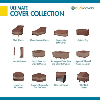 DUCKCOVERS UFPR5024 Ultimate Waterproof Round Fire Pit Cover, 48"DIA x 24"H, Mocha Cappuccino, Patio Furniture Covers