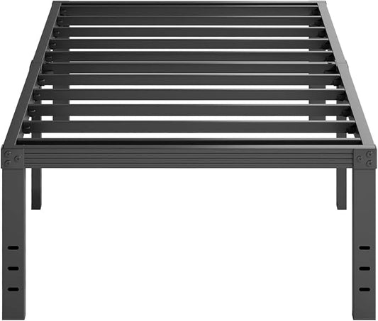 Furnitui 18 Inch High Metal Twin Bed Frame Platform, Sturdy Bed Frame Twin Size No Box Spring Needed, Easy Assembly, Noise Free