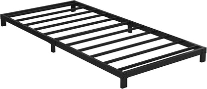 Cieemine 5 Inch Low Bed Frame Twin, Heavy Duty Steel Twin Bed Frames Low Profile, No Box Spring Needed, Easy Assembly, Noise Free, Black