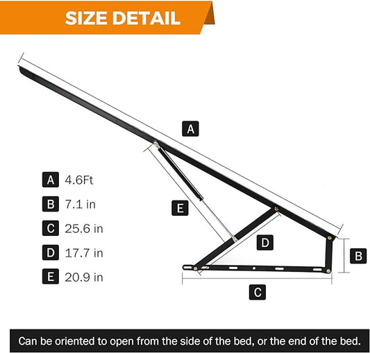 BEAMNOVA 4.6 FT Bed Lift Mechanism, 176-264 lbs Load Capacity, Lifting Gas Spring Set, Heavy Duty, for Storage Box Bed Sofa, Space Saving DIY Project