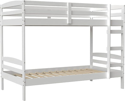 From the Tree Furniture Twin Over Twin Bunk Bed for Kids — Solid Pine Wood with Full-Length Safety Rails & Hang-On Ladder — 220 lbs Per Bunk · ASTM F1427 + 16 CFR 1213 Certified — Space-Saving Design