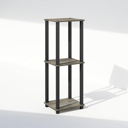 Furinno Simplistic Night Stand Set of 2, 2-Tier Small Nightstand with Open Shelf, Toolless Bedside Table, End Table, Side Table, for Bedroom, Closet, Dorm, French Oak