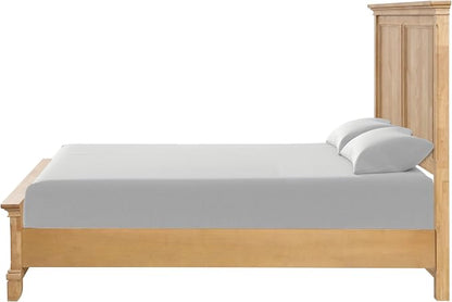 Furniture of America Yardley Farmhouse Solid Wood 3-Piece Bedroom Collection with Panel Bed and Nightstands Set of 2, Box Spring Required for Bedroom, Guess Room, Full, Natural Oak