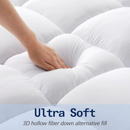 SOPAT Mattress Topper RV King Size Extra Thick Mattress Pad 8-21" Deep Pocket Soft Down Alternative Fill Mattress Protector Pillow Top Mattress Cover (72x80 Inches, White)
