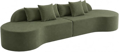 Oversized Modern Curved Cloud Couch Sectional, Boneless Compression Sofa, Modular Sectional Couches, High Density Foam Deep seat Couch with Pillows, Corduroy Sofa for Living Room Office