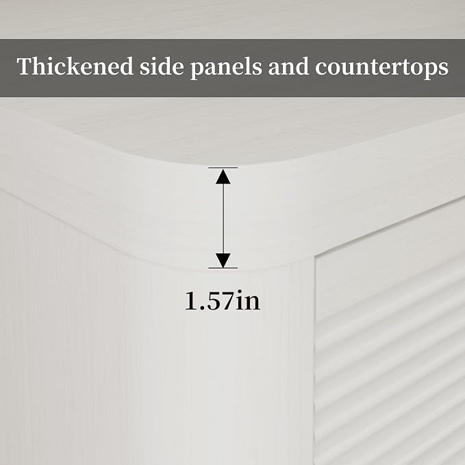 FUSUNBAO Fluted 6 Drawer Dresser, Modern Wood Dresser for Bedroom,TV Stand,Thickened Curved Profile Design,Bedroom,Entryway,Wood Drawer Organizer (White Oak)