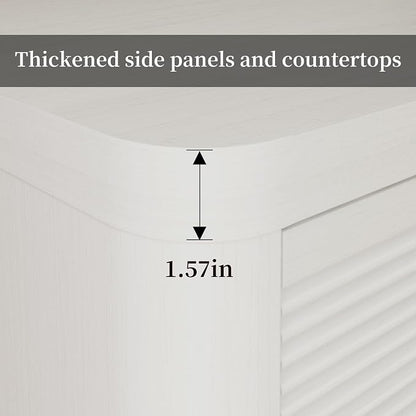 FUSUNBAO Fluted 6 Drawer Dresser, Modern Wood Dresser for Bedroom,TV Stand,Thickened Curved Profile Design,Bedroom,Entryway,Wood Drawer Organizer (White Oak)