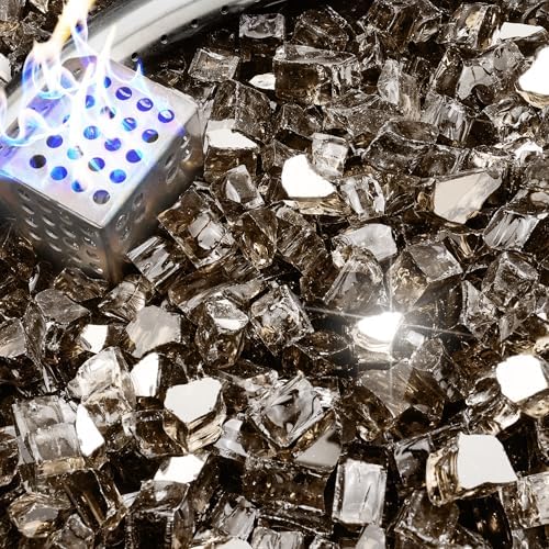NUPICK 5 Pound Fire Glass, 1/2 Inch Reflective Fire Pit Glass