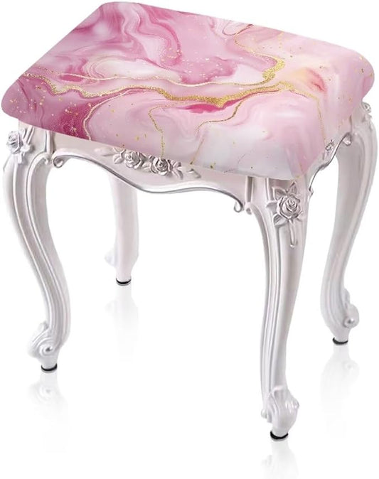 Pink Marble Print Bar Stool Seat Covers Rectangle Stool Covers Set of 2 Bench Covers Slipcover Rectangle Stretch Counter Height Bar Stools Slipcovers Counter Stool Covers Saddle Seat Cover