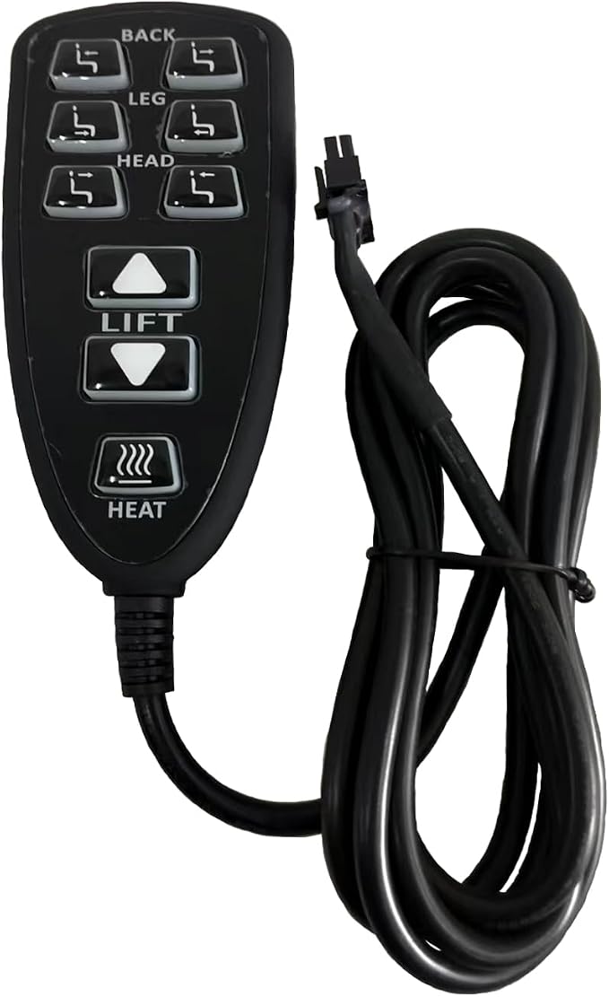 Recliner Remote Replacement for Raffel Systems HC HR3B 01 | 9 Button Hand Control with a Junction Box Combo for Raffel Systems Back,Leg,Headrest,Lift（open-close）and Heat