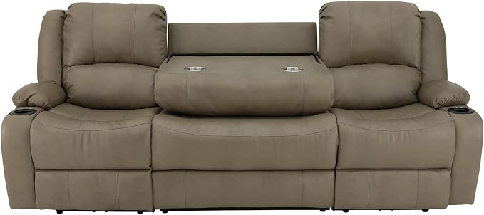 RecPro Charles 94" Powered Triple RV Wall Hugger Recliner | Drop Down Console | RV Furniture with Upgraded 2023 Fabric (Putty)