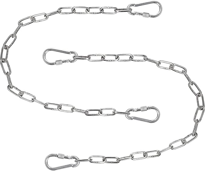 Hanging Chair Chain Heavy Duty Hammock Chain with Carabiners Swing Chain Extension for Hammock Chair, Swings, Punching Bags,2 Hanging Chair Chain 4 Carabiners