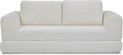 82-Inch Foldable Loveseat Boneless Cloud Couch, Modern Compressed Foam Daybed Floor Mattress Sleeper Sofa, 2-in-1 Boneless Convertible Sofa in a Box,No Assembly Required