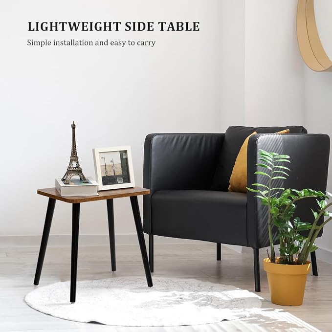 FORAOFUR Side Table, Rectangular Wooden Small End Table, Small Accent Table for Living Room, Bedroom and Balcony, Modern Side Tables for Spaces Home Decor, Easy Assembly | Wooden legs with modern rectangular design, fits living/bedroom, compact, quick ...