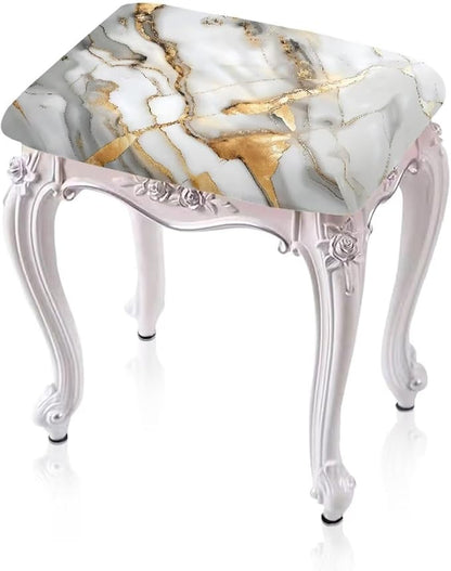Marble Print Bar Stool Covers Rectangle Set of 2 Stretch Barstool Seat Covers Bar Stool Chair Covers Rectangle Removable Bar Stool Seat Covers Bench Covers Slipcover Vanity Chair Cover