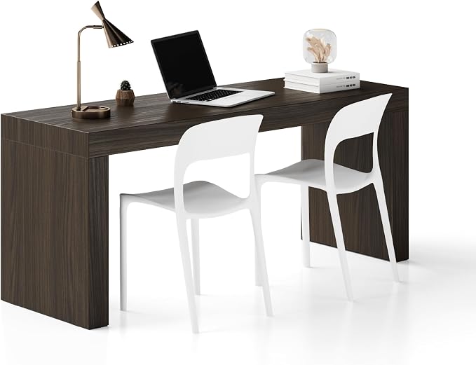 Mobili Fiver, Evolution Desk 70.9 x 23.6 in, Dark Walnut with Two Legs, Made in Italy