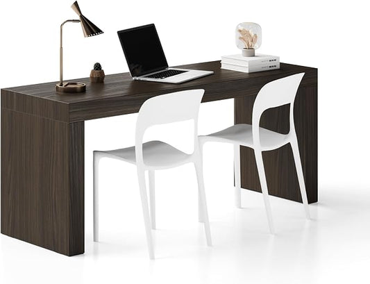 Mobili Fiver, Evolution Desk 70.9 x 23.6 in, Dark Walnut with Two Legs, Made in Italy