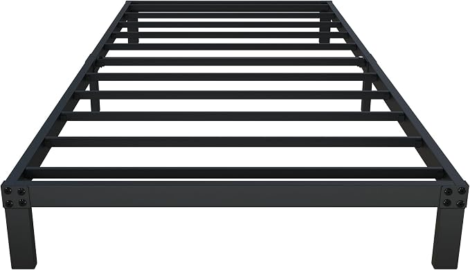 YUSENHEEI 8 Inch Twin Bed Frames, Heavy Duty Metal Platform Bed Frame No Box Spring Needed, Noise Free, Easy Assembly, Black