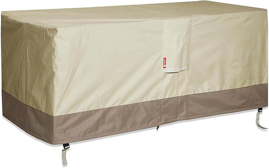 SheeChung Fire Pit Cover Rectangular 48" Lx28 Wx25 H,Waterproof 600D Fabric | PVC Inner Coating,Heavy Duty Outdoor Fire Pit Cover,Tear & Fade Resistant,Fits 44"-48"Fire Pit Table,Adjustable Draw-string