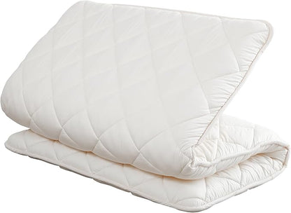 FULI Premium Japanese Futon Bed, Foldable Floor Bed, Wavy Foam Core Portable Sleeping Pad Shikibuton, Made in Japan (Twin)