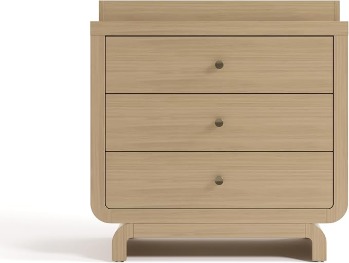 Storkcraft Santorini 3 Drawer Chest with Changing Topper (Driftwood) – GREENGUARD Gold Certified, Award-Winning Premium Wood Dresser for Baby & Kids Bedroom with Interlocking Drawer System
