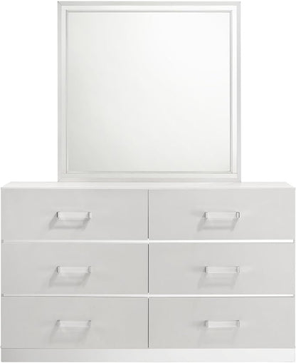 New Classic Furniture Europa 7-Piece Wood Queen Bedroom Set in White