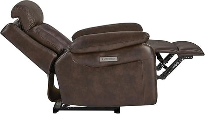 KISLOT Power Recliner Chair Wall Hugger Recliner with Adjustable Headrest and Footrest Dual Motor Electric Faux Leather Reclining Sofa with USB/Type-C Charging for RV Living Room Bedroom