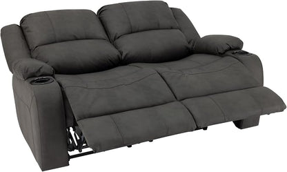 RecPro Charles 58" RV Wall Hugger Reclining Sofa | Gunmetal