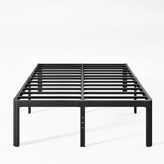 18 Inch High Heavy Duty Full Size Bed Frame Metal, Platform Bed Frame Full Size No Box Spring Needed, Noise Free, Easy Assembly, Black