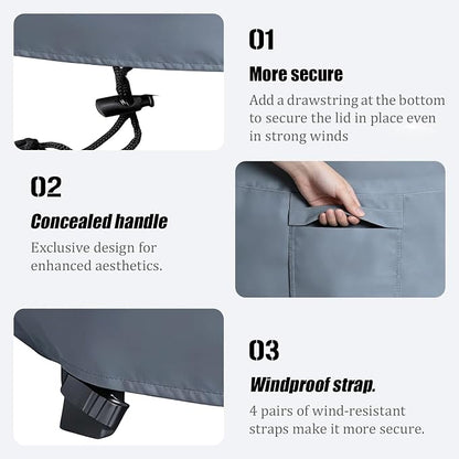 Chinchilla Heavy Duty 28 Inch Square Fire Pit Cover - 100% Waterproof & Weatherproof 600D Oxford Fabric, Durable All-Season Protection for 26/27/28 Inch Propane Fire Pits and Tables