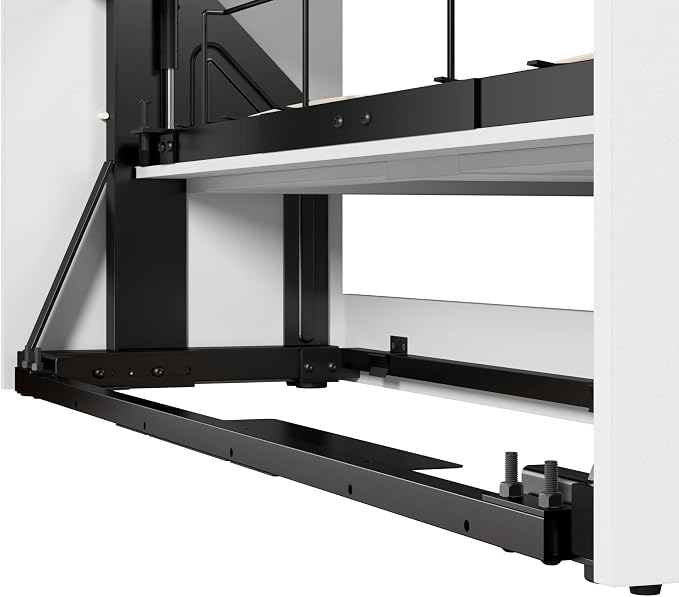 Bestar Pur Queen Murphy Bed and 2 Shelving Units, 115-inch Space-Saving Sleeping Arrangement with Storage in White
