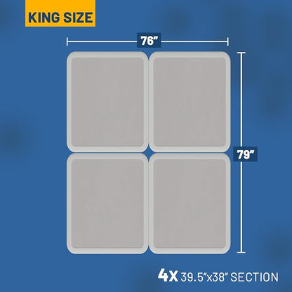 Zutan, Box Spring Bed Base King Size, 4-Inch Wood Mattress Foundation – Amish Made in USA – Quiet Noise Free, 4-Pieces Under Mattress-Support BoxSpring, Fully Assembled, White