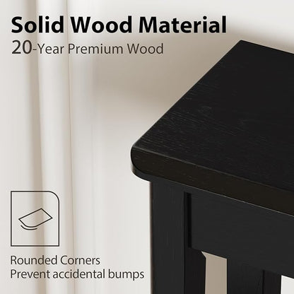 AQIMUELE Wood Console Table with Drawers, Mid Century Modern Console Table Black for Entryway, Living Room, Hall Way.