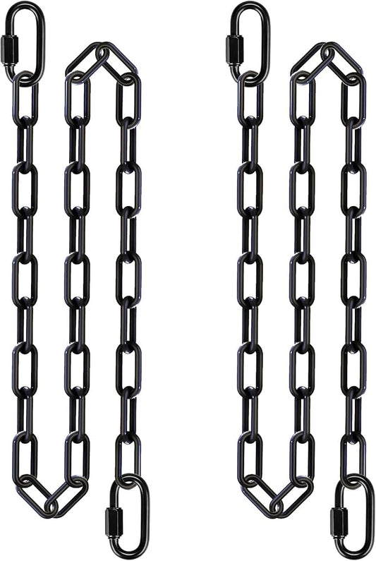 BeneLabel 2Pcs 80" (6.6ft) Swing Chain with Hooks 1000 LBs Capacity Heavy Duty Black Coated Hanging Chain Porch Swing Chains for Hammock, Swingset, Hanging Chair, Hammock Chair, Heavy Bags
