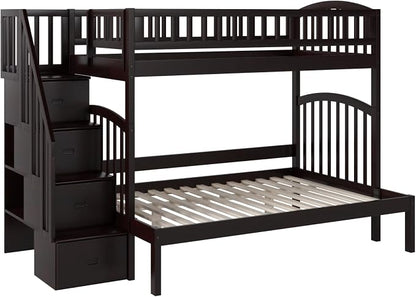 AFI, Westbrook Staircase Bunk Bed Twin Over Full, Espresso