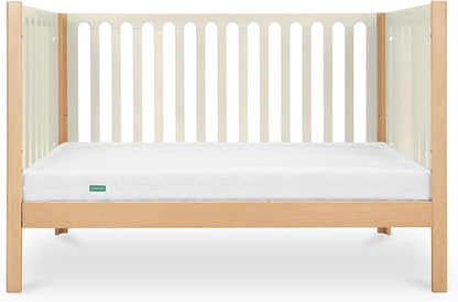 Newton Baby Galileo Standard Crib, Solid Beech Wood in Natural/Dove 2-Tone Color, 3-in-1 Convertible Crib with Toddler Bed Conversion Kit, Ultra-Safe Non-Toxic Finish
